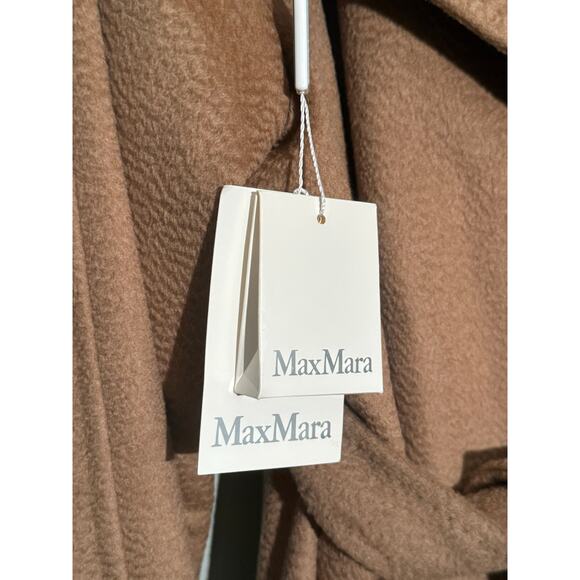 New MAX MARA Iconic Manuela Belted Wrap Coat Trench Tan Camel Hair US 16 $3650 - Picture 6 of 12